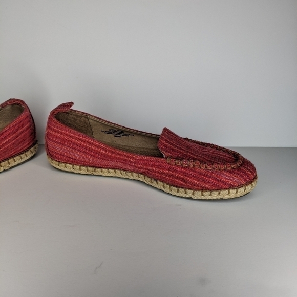 BORN ESPADRILLE RED FLATS 8.5 SITTON MOC TOE SLIP ON SHOES LOAFER TEXTILE COMFY - Picture 10 of 11